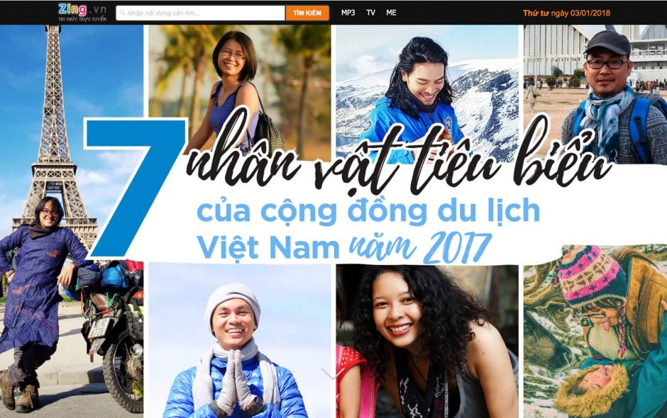 Zing: 7 gương mặt truyền cảm hứng cho cộng đồng du lịch Việt Nam 2017